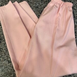 Vintage Light Pink Elastic Dress Waist Pants
